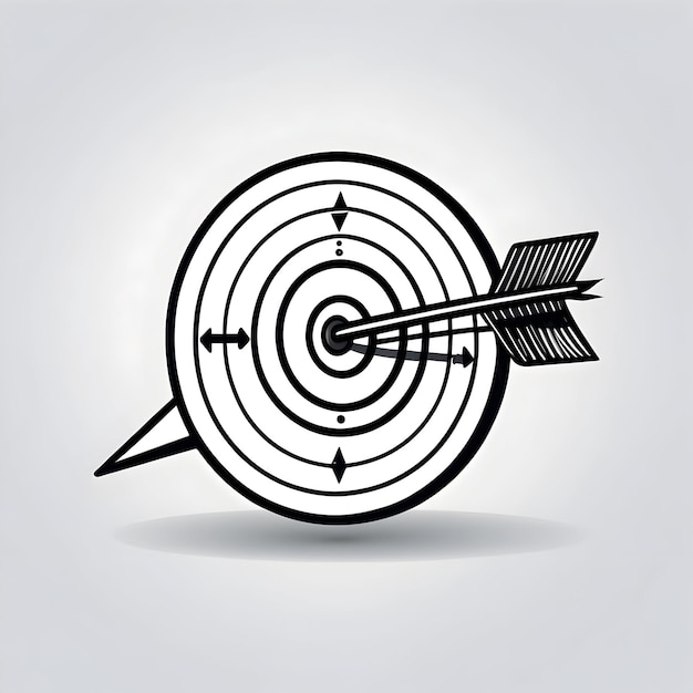 Icon Bullseye Cible cible Cible réussie Cible directe Ciblage de précision Symbole de tir à l'arc Affaires s