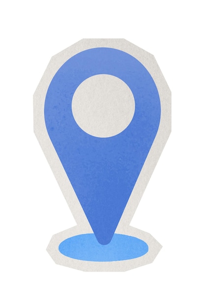 Icon de check-in des médias sociaux Png autocollant découpé en papier sur fond transparent