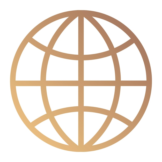 Icon du globe de la grille autocollant png fond transparent