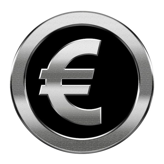 Photo icon de l'euro en argent