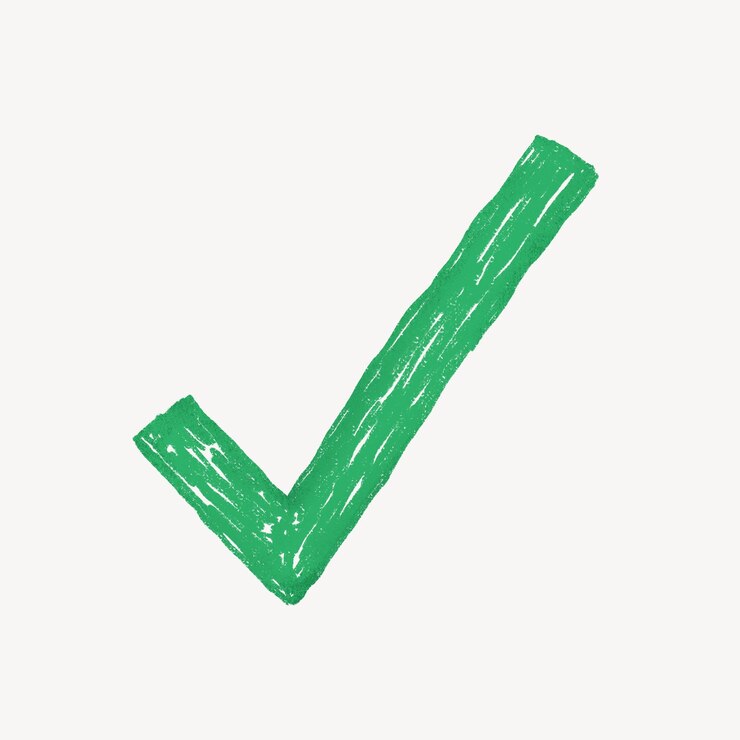 Photo icon de marque verte à droite illustration de crayon mignon