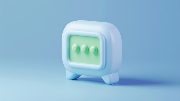 Icône 3D d'une bulle de discussion avec un message utilisant une palette de couleurs blanche et verte