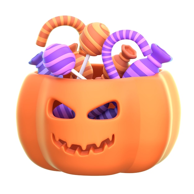 Icône 3D Candy Bucket Illustration 3D Élément 3D Rendering Éléments graphiques Conception