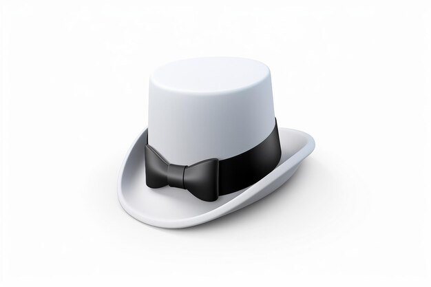 Icône 3D d'un chapeau haut Dapper de Groom39s avec ruban de satin