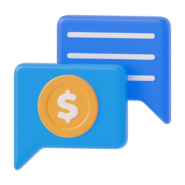 Icône 3D de conversation d'argent
