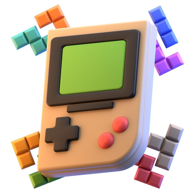 Photo icône 3d gameboy illustration 3d élément rendu 3d éléments graphiques élément de conception