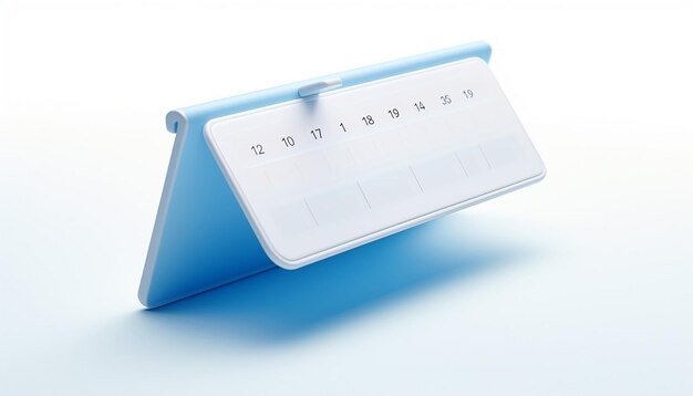 L'icône 3D mimétique du calendrier minimalisme fond blanc mat