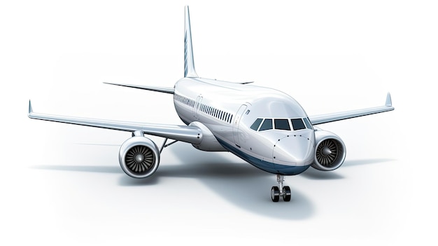 Icône 3d réaliste d'avion Illustration de transport de vol d'avion Aviation commerciale AI générative