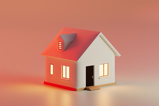 Une icône 3D représentant une maison ou une maison