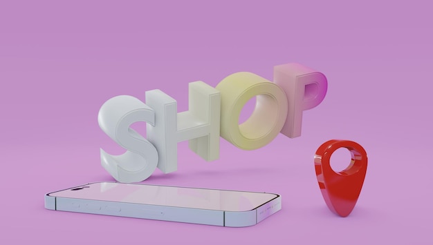 Icône d'achat numérique Illustration mobile et de bureau avec symbole de magasin en ligne