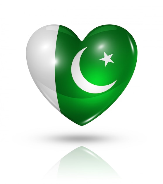 Icône d'amour drapeau Pakistan coeur