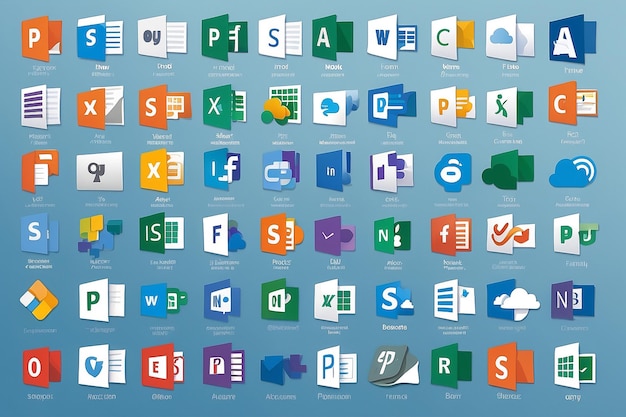 L'icône de l'application de copilote de Microsoft 365 est définie Word Excel PowerPoint Outlook Teams OneNote OneDrive