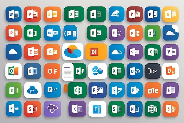 L'icône de l'application de copilote de Microsoft 365 est définie Word Excel PowerPoint Outlook Teams OneNote OneDrive