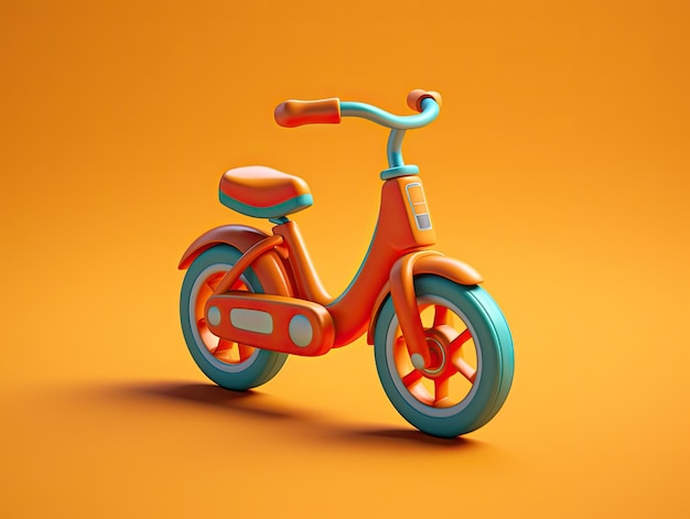 Icône d'application de vélo de style 3d isolée sur fond coloré AI générative