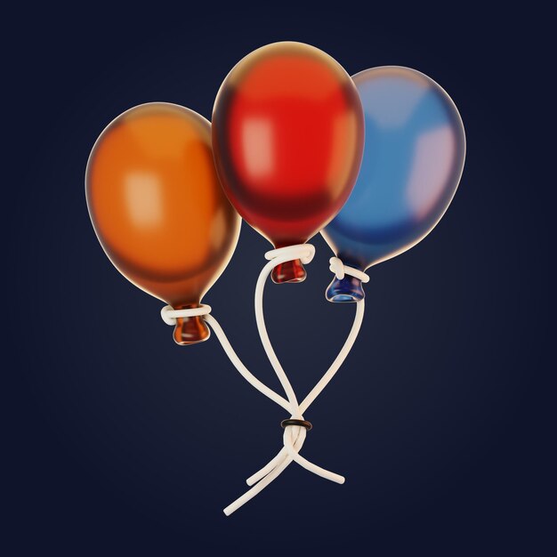 Photo icône de ballon de rendu 3d avec style de dessin animé