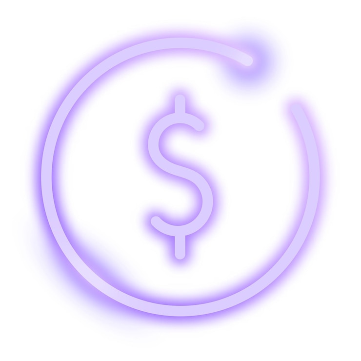 Photo icône de banque en ligne au néon png à fond transparent