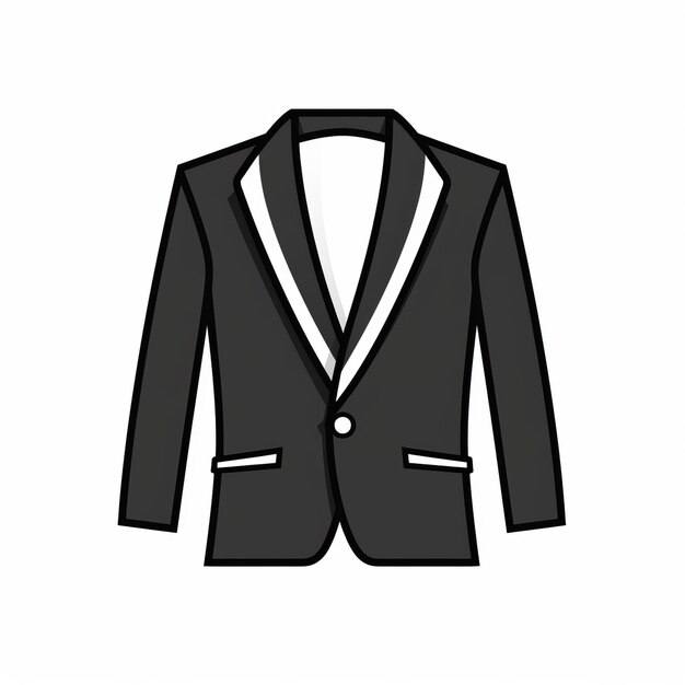 Icône de blazer noir et blanc minimaliste