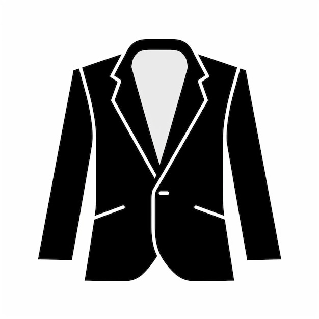 Icône Blazer Noir Minimaliste Design Plat Illustration Vectorielle