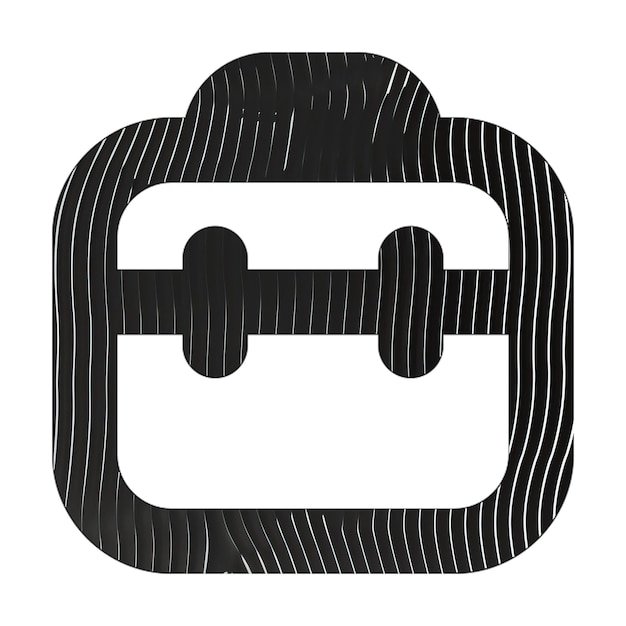 Photo icône de la boîte d'outils ligne noire et blanche texture