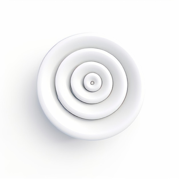 Photo icône de bouton en céramique à spirale blanche style sketchfab