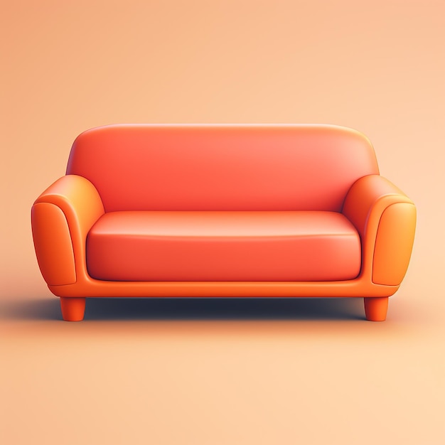 Photo icône de canapé isolée illustration de rendu 3d