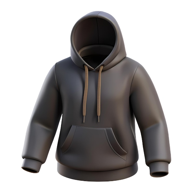 Photo icône de capuche noire 3d sweatshirt urbain élégant graphique pour le design de mode et le commerce électronique