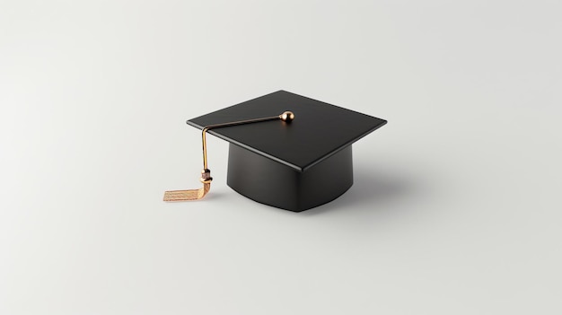 Une icône de casquette de remise des diplômes minimaliste et moderne rendue en 3D parfaite pour les projets éducatifs et les conceptions de célébration Cette icône simple mais élégante comporte une casquette de réception blanche propre avec un