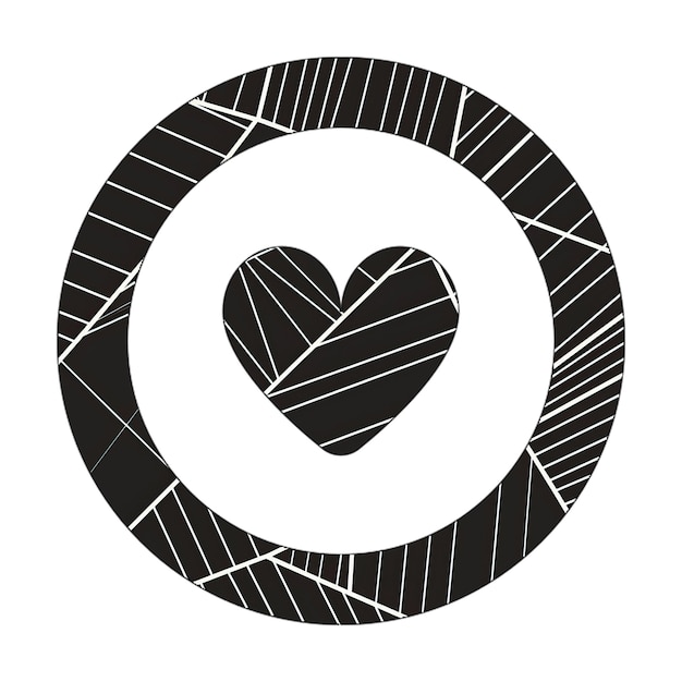 Photo icône de cercle de cœur photo avec texture abstraite sombre moderne