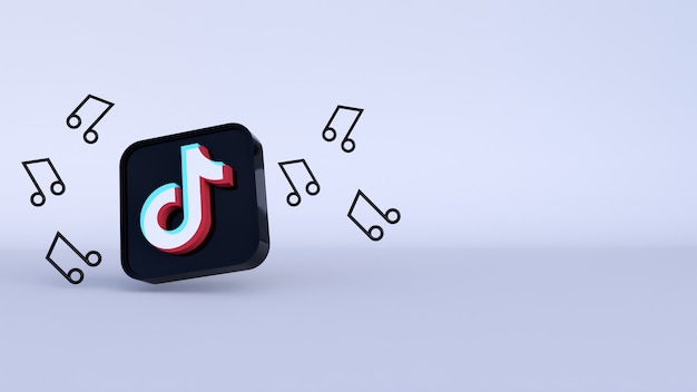 Icône de cercle Tiktok rendu 3d avec des tons