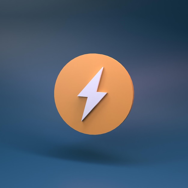 Photo icône de charge rapide le concept de charge à partir de l'électricité rendu 3d