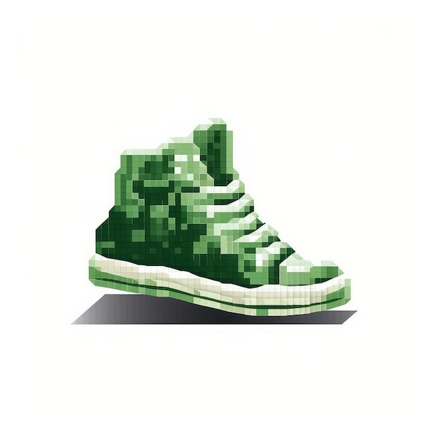 Icône de chaussures pixel sur fond blanc