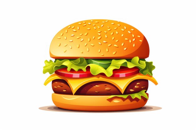 Icône de cheeseburger sur fond blanc