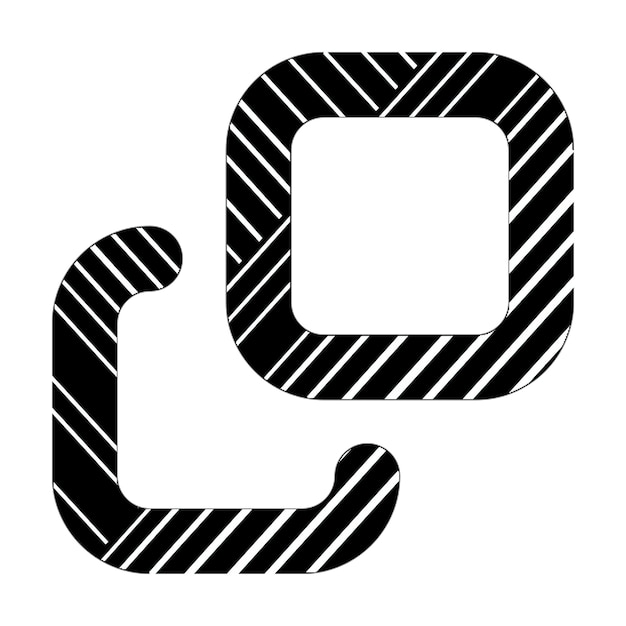 icône de clonage lignes diagonales blanches et noires