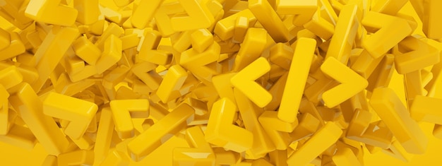 Icône de code brillant volumétrique symbole numérique rendu 3D fond jaune