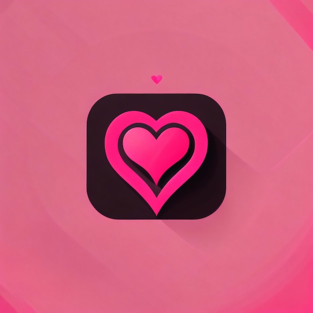 Photo icône de coeur rose et noir avec un coeur blanc sur le dessus.