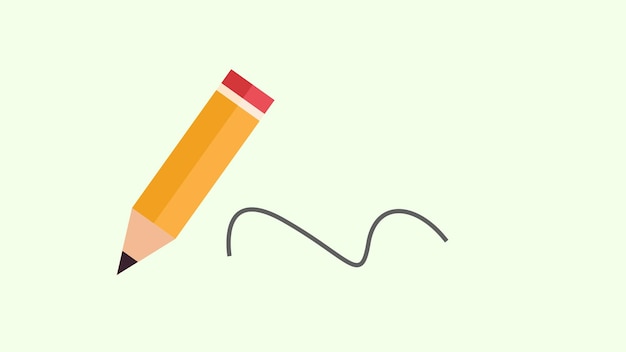 Icône de crayon sur un fond coloré