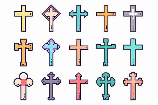Icône de la croix: le christianisme, le symbole de la religion, le signe chrétien, la forme de la croisade, l'emblème de l'église, le symbolisme du catholicisme.