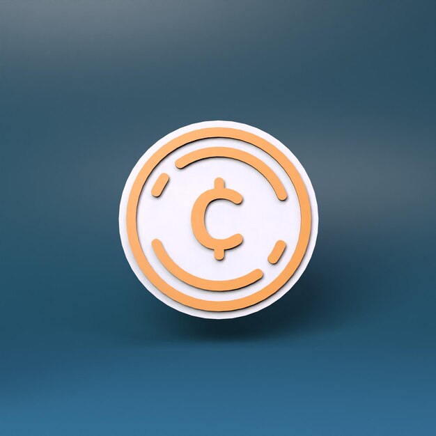 Photo icône de crypto-monnaie concept d'argent futur illustration de rendu 3d