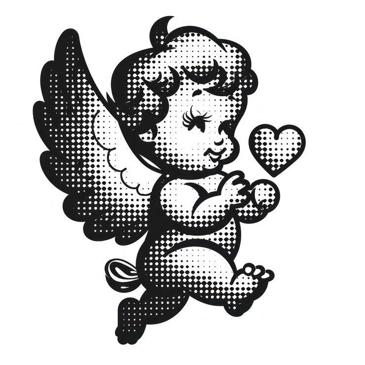 Photo l'icône de cupidon est un pochoir d'armes en dynamite.