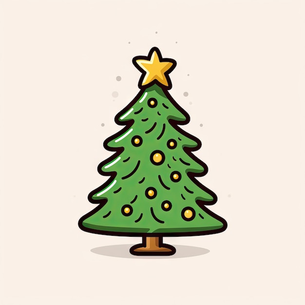 Photo icône dessinée de l'arbre de noël dessinée à la main arbre de noël doodle sketch élément graphique année nouvelle scribble fir