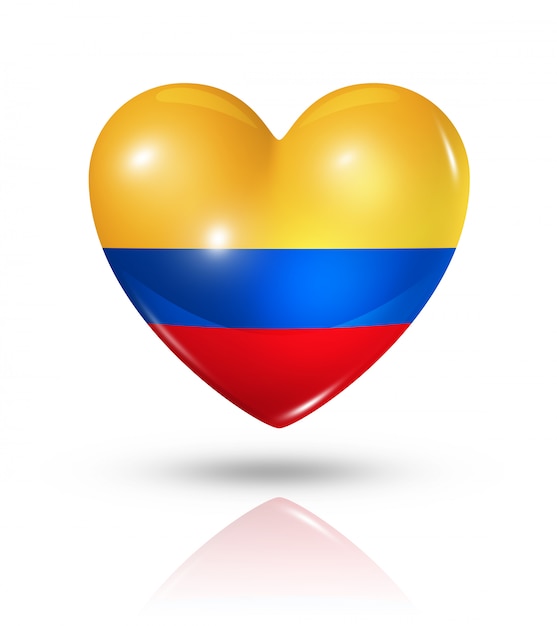 Icône de drapeau coeur Colombie amour