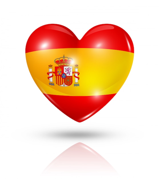 Photo icône de drapeau coeur espagne amour