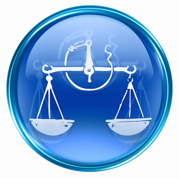 Photo l'icône du bouton du zodiaque de la balance