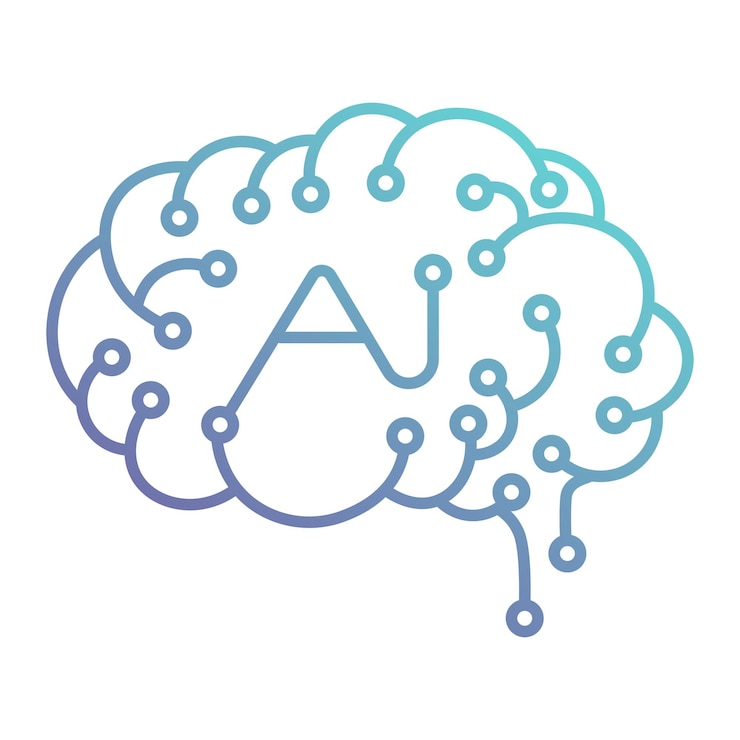 Photo l'icône du cerveau d'intelligence artificielle à fond transparent png