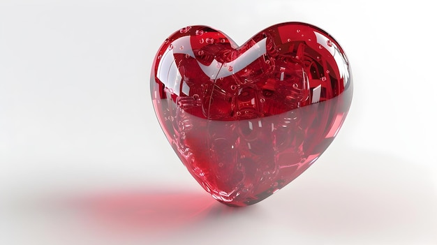 L'icône du cœur de verre scintillant symbolise l'amour et la santé