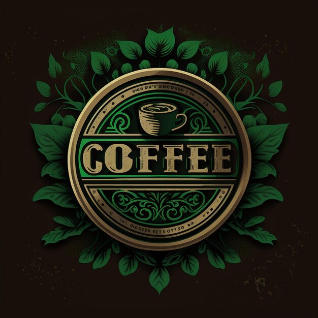 Icône du logo du café en vert