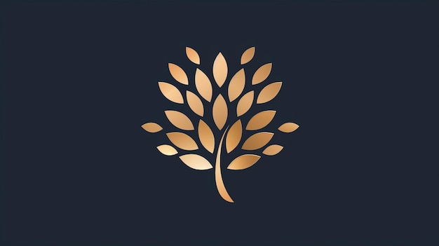 L'icône du logo de la fleur de la feuille d'arbre élégante Le design moderne est un symbole premium créatif universel Une boutique de bijoux gracieuse Design moderne