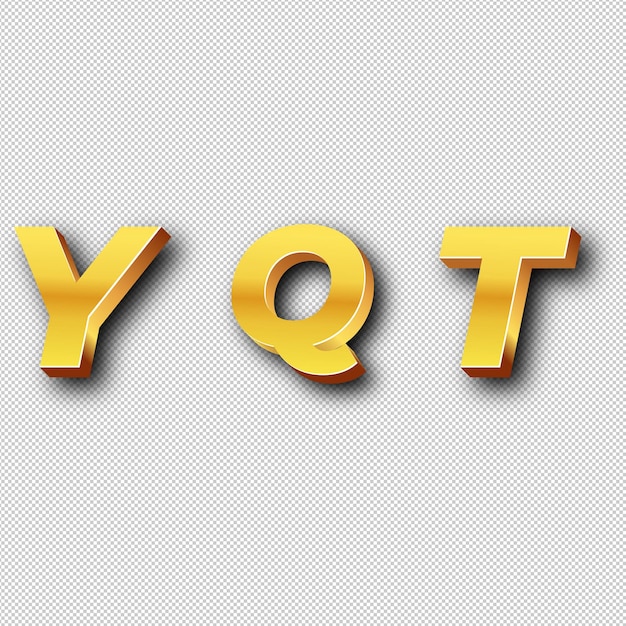 Photo icône du logo yqt en or arrière-plan blanc isolé transparent