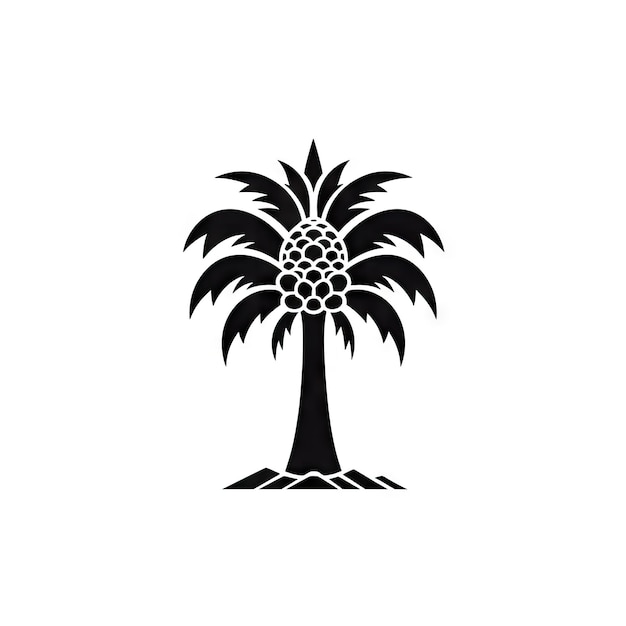 Icône du palmier Symbole des cocotiers Symboles des vacances Pictogramme de la plage Plante tropicale Silhouette du palmier Illustration générative de l'IA