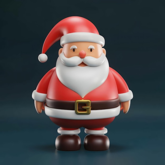 Icône du Père Noël en 3D Illustration 3D de personnage de dessin animé Père Noël jouet Père Noël